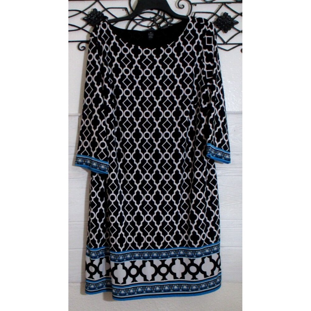 I.N.C Women's Dress Size 2X Long Sleeve Multicolored Round Neck